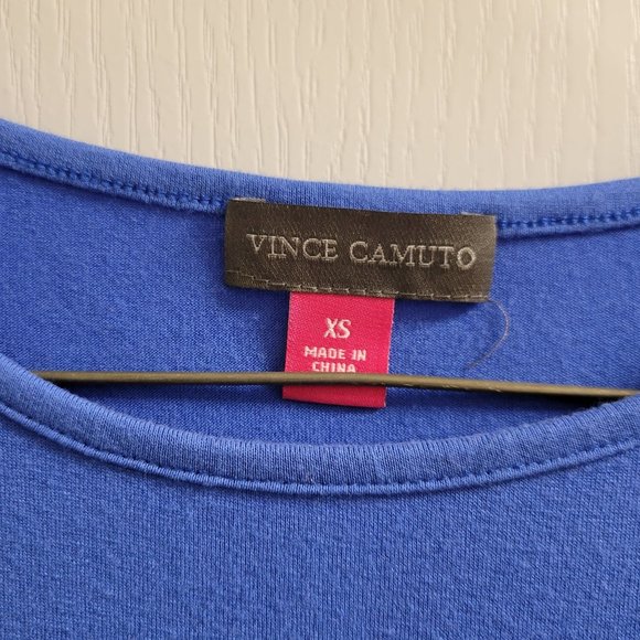 Vince Camuto Sleeveless Blue Crew Neck Tank Top Layered Chiffon Women's XS 1055 - Picture 3 of 4